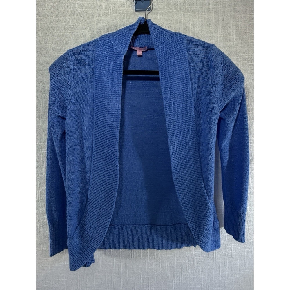 Lilly Pulitzer Amalie Cardigan Sweater Women's Size M  Open Front Coastal Casual